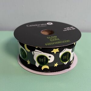 Celebrate It Halloween Glow in The Dark Ghost with Star Wire Ribbon,Craft Supply